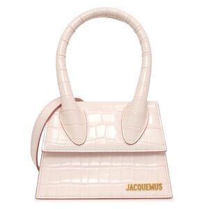 Jaquemus Inspired Le Chiquito Croc Ivory White Convertible Mini Crossybody Bag